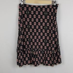Corey Lynn Calter 100% Silk Cameo Print Skirt